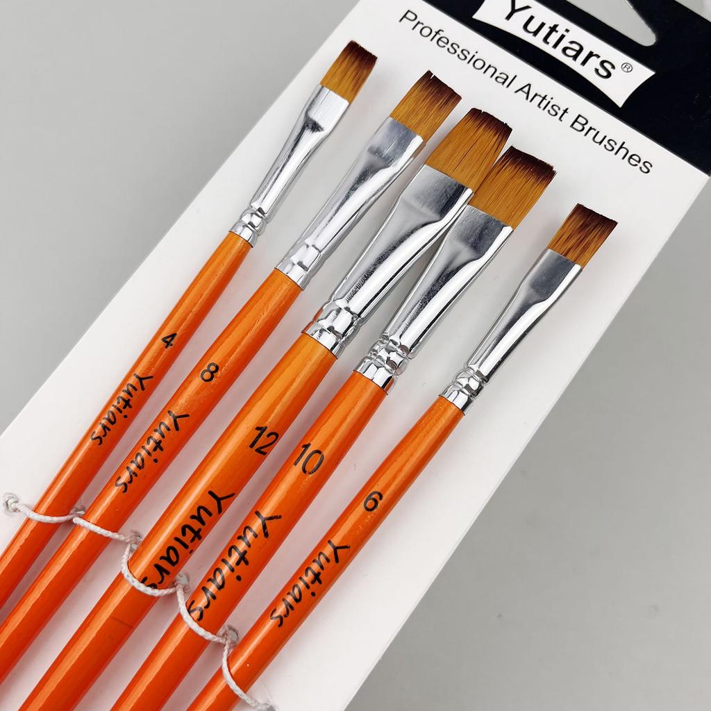 Yutiars Professional Artist Paint Brush Set- 6/24 PCS, Nylon Bristles for Watercolor, Acrylic, Oil Painting, Crafts & Face Body