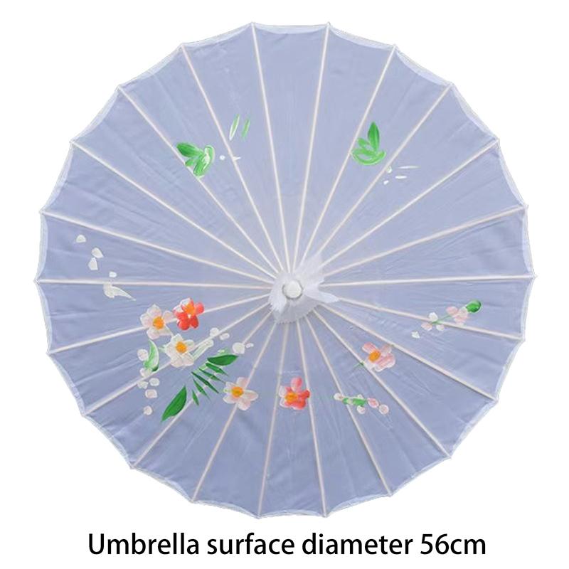 Vintage Chinesischer Seiden-Ölpapier-Schirm Blume Ölpapier-Schirm Bambusgriff Hochzeitsdekoration Foto-Sonnenschirm Tanz-Requisiten