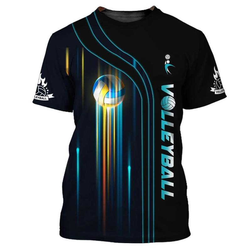 Volleyball-Uniform neutral 3D-gedrucktes Herren-T-Shirt modische kurzärmlige Sportbekleidung bequem atmungsaktiv schnell trocknend