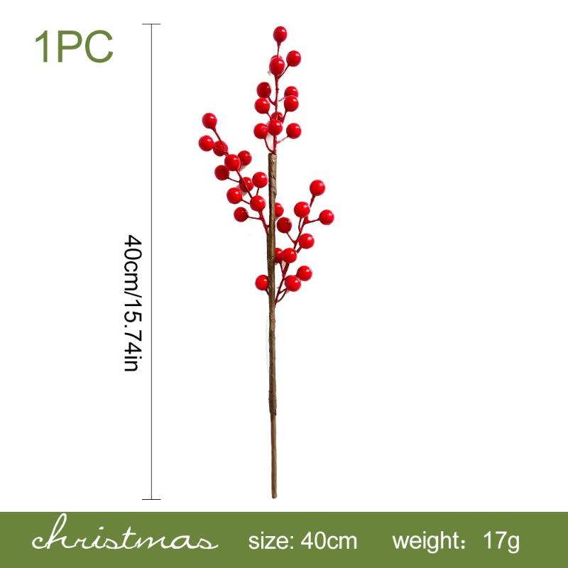 

Искусственные Рождественские Зеленые Растения, Маленькие Пучки, Искусственные Красные Ягоды, Украшения для Дома, Реквизит для Цветочной Композиции Three-pronged red fruit