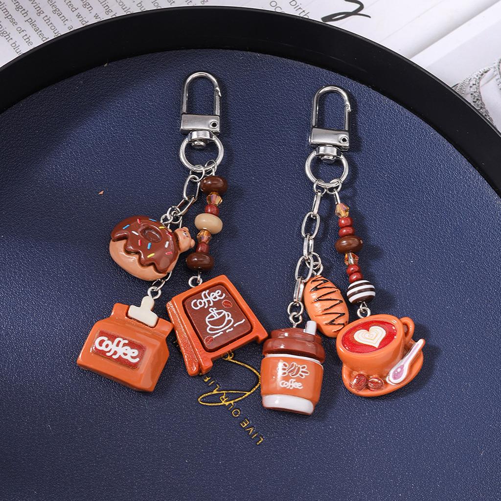 Simulated Bread Coffee Keychain For Sweet Lovers Friend Family Colleagues