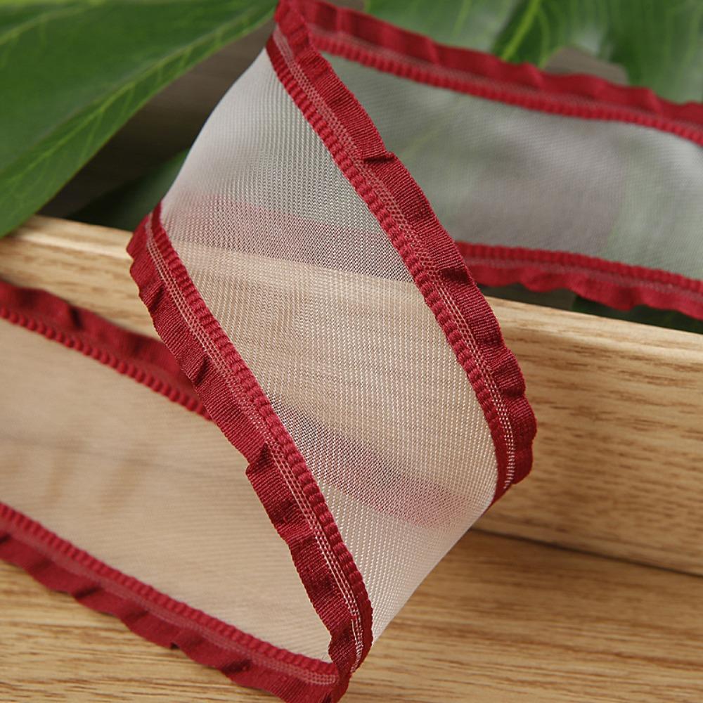 

10 Yards*40mm Lace Organza Ribbon DIY Skirt Edge Ribbon Handmade Tape Clothing Hat Gift Decoration красный
