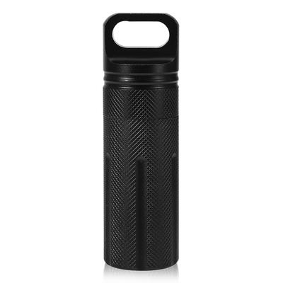 Porte-clés étanche pour l'extérieur, réservoir de stockage pour médicaments, pilules, capsules, conteneur scellé (Noir)