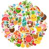 35pcs-50pcs Cartoon Tropical Stickers Playful Beach Stationery Stickers Summer Stickers For Laptop Motorcycle Luggage Phone DIY