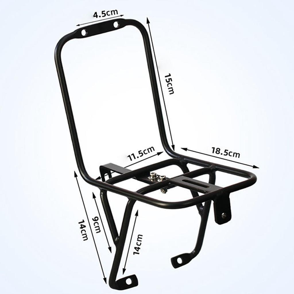 Bicycle Front Cargo Rack Durable Aluminum Practical Pannier Carrier for V Brake Folding Bike Camping