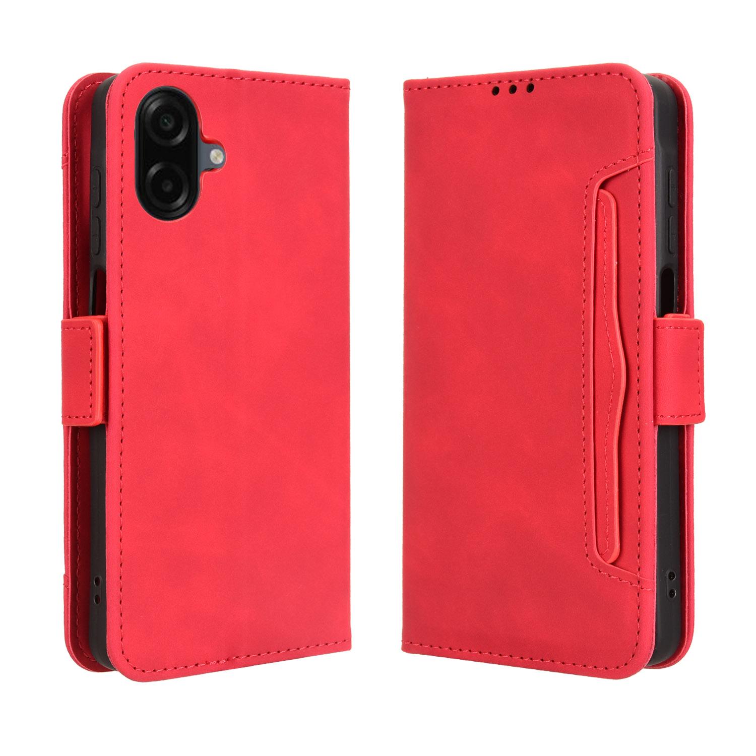

For Samsung Galaxy A07 4G Leather Case Phone Wallet Cover with Multiple Card Slots Red