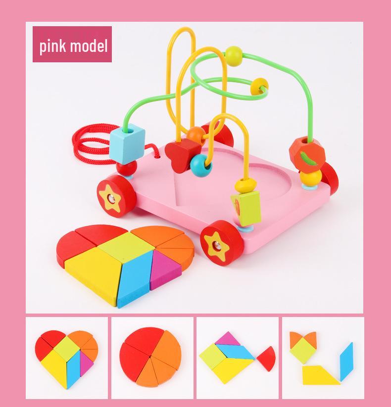 Montessori Wooden Animal Stringing Beads: Early Education & Hand-Eye Coordination Toy for Children Ages 3-6