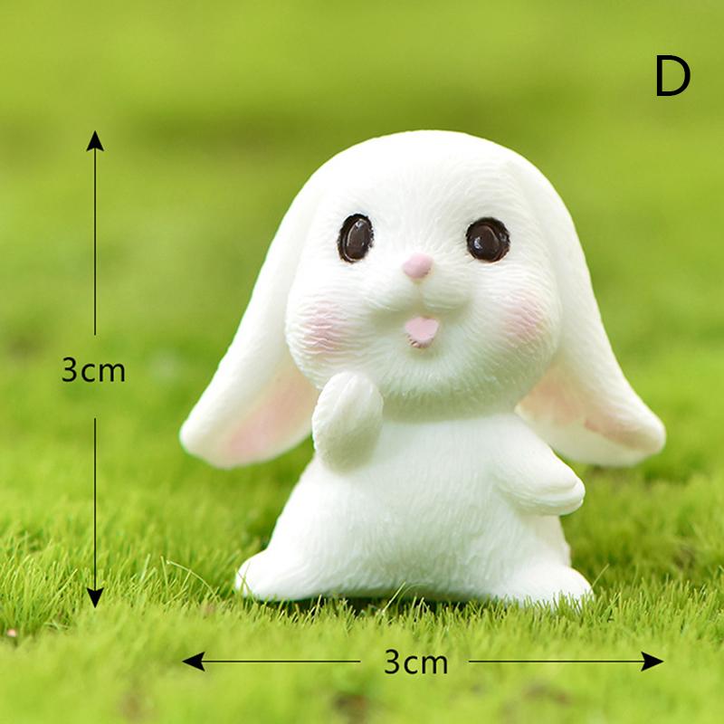 Cute Multiple Type Animal Cartoon Bunny Carrot Rabbit House Cute Rabbit Gardening Plant Resin Micro Landscape Ornaments