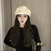 Cloud hat female pleated bag face showing face small octagonal hat travel daily leisure plain short brim beret