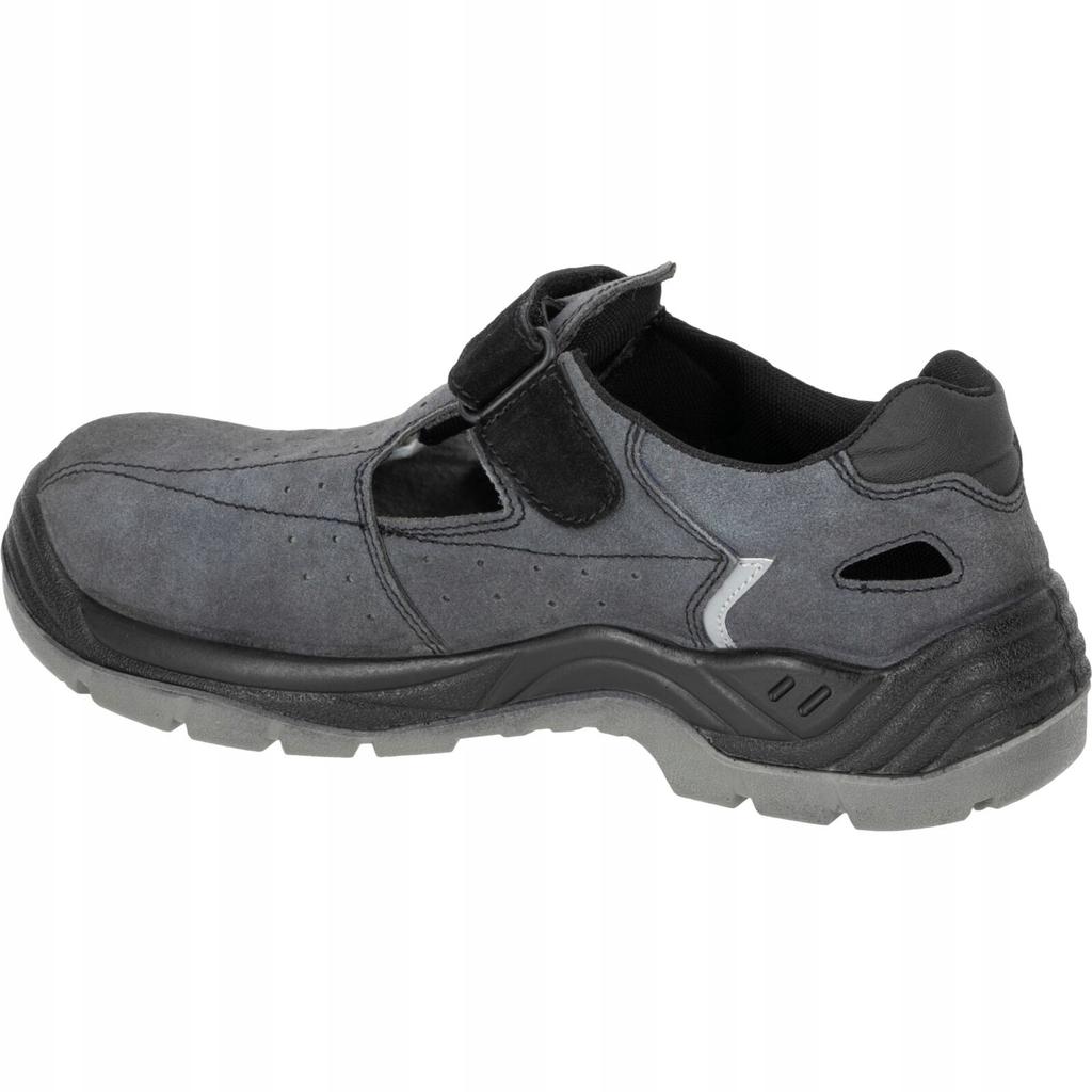 Leather Suede Toe Cap Work Sandals Gray-Black Size 46 Laht 1 Pc