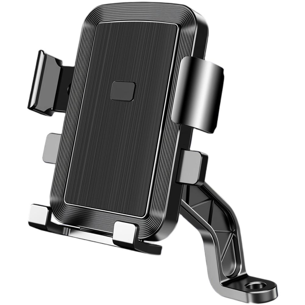 Motorcycle Phone Mount with 360 Degree Ball Joint Rotation and Shock Absorbing Pads Fits Phones 47 To 71 Inches