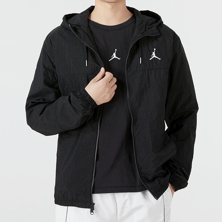 Jordan Ss22 Solid Windbreaker Jacket Men Tops Black DJ0253-010