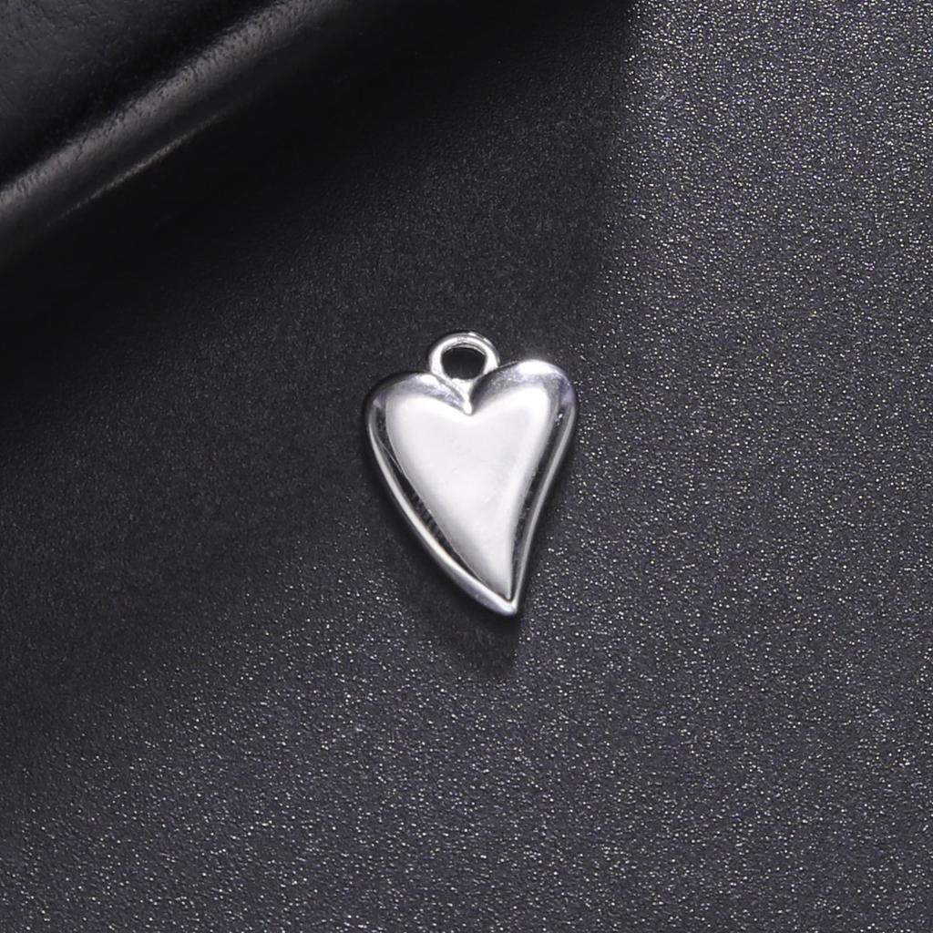 Teamer 5pcs/lot Love Heart Pendant Charms for Jewelry Making Stainless Steel Charms DIY Necklace Bracelet Accessories Supplies