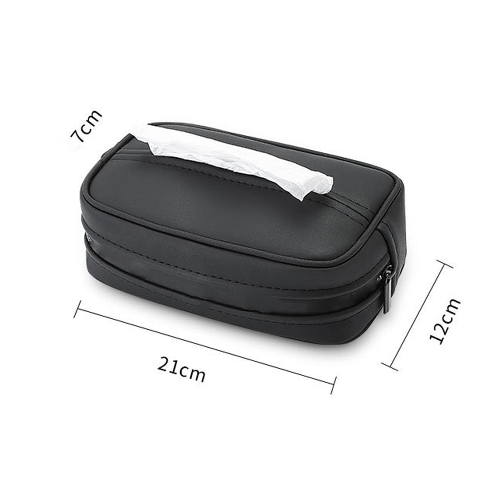 Car Tissue Box Multifunction Leather Seat Back Napkin Holder Container Case for Car Home Black чёрный