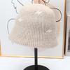 Jacquard knitted bucket hat women's autumn and winter soft waxy plush bucket hat showing small face versatile thermal basin hat cold hat