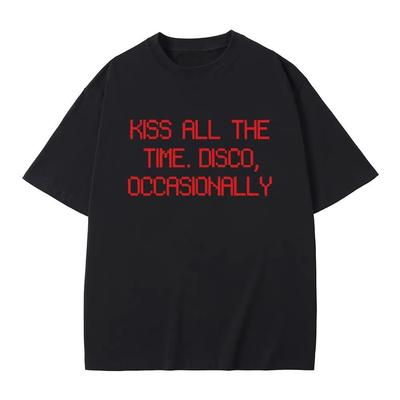 Küss Mich Immer Disco Gelegentlich Gleicher Stil Print T-Shirt Herren Damen Mode T-Shirts Männlich Lässig Reine Baumwolle T-Shirts