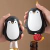 2Pcs Cute Penguin Bottle Opener, Push Down Beer Cap Remover with Magnet, One Touch Lever Tool for Soda Drinks, Kitchen Bar Gadget