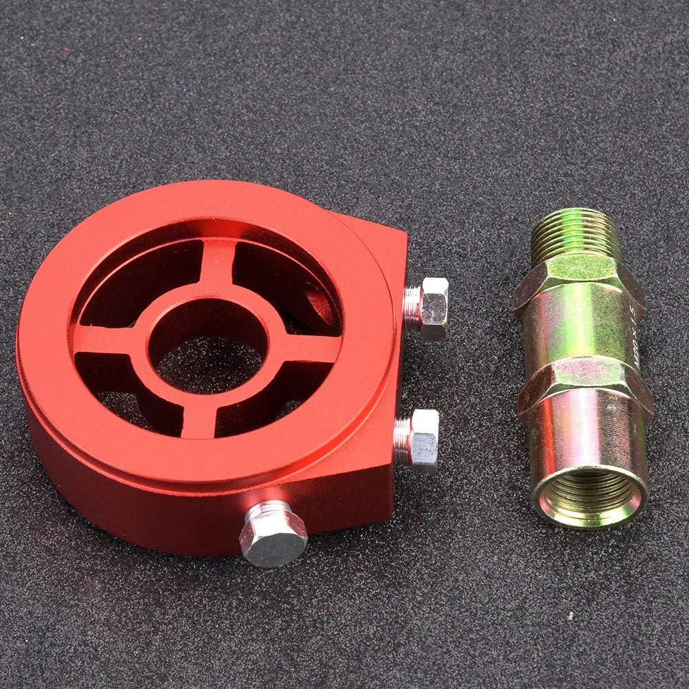 Oil Filter Sandwich Plate Thread Adapter,Universal Aluminum Oil Filter Cooler Sandwiched Plate Oil Pressure Temp Gauge Adapter Kit