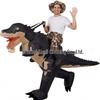 Adult Black Camo Dino Inflatable Suit - Kids T-Rex Ride-On Costume for Halloween, Festival, Carnival Fun
