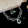 "High-End Luxury Drop Necklace and Earrings Set - European and American Niche Versatile Jewelry"