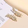 2025 Chic Zircon Wheat Ear Earrings: Luxe Design Ear Clips for Women
