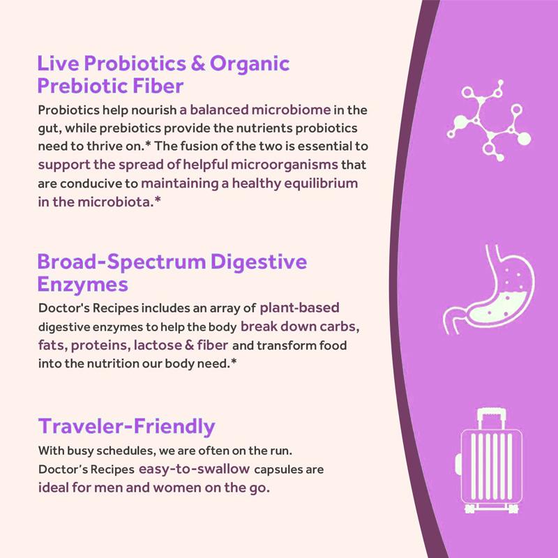 Bcuelov 120 billion probiotic composite capsules contain 36 strains of bacteria and digestive enzymes helping with intestinal digestion and absorption