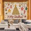 Happy Christmas Tree Tapestry, Winter Star Xmas Wall Hanging, Aesthetic Bedroom Dorm Festival Party Decor