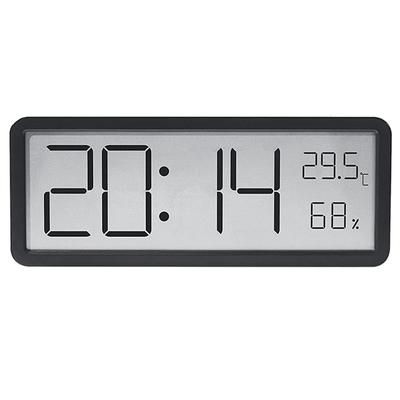 LED Digital Alarm Clock Rechargeable Desk Clock Wall Clock with Date Temperature Humidity,12/24H