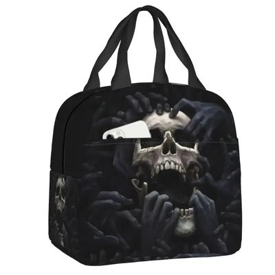 Böse Hände Schädel Lunchtasche Auslaufsicher Halloween Gothic Skelett Thermokühltasche Isolierte Lunchbox Für Frauen Kinder Lebensmittel Tragetaschen