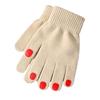 Women Knitted Gloves Winter Gloves with Red Nails Thickened Warm Full Finger Gloves for Daily Outings Skiing Cycling