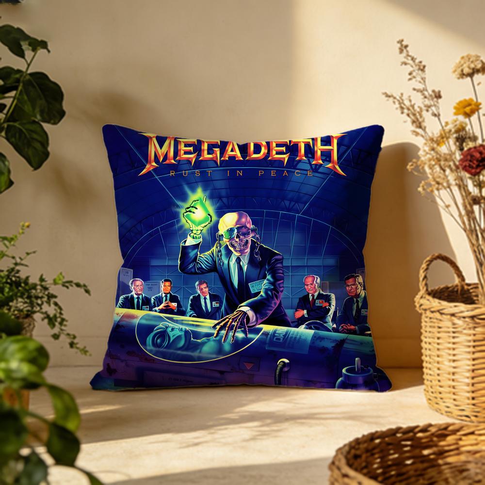 Hot MMegadethses Cushion Cover Versatile DoubleSided Pillow Case Fit for Sofa Bed Car  Daily Decor