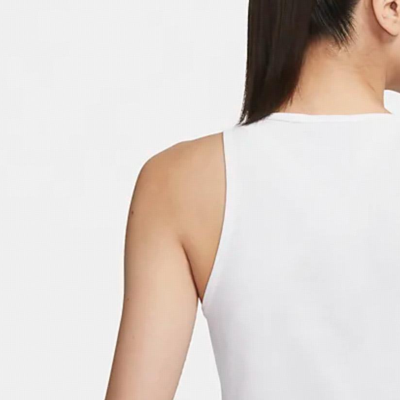 Nike Sportswear Essentials Embroidered Logo Training Tank Top Women Tops White CZ9815-100