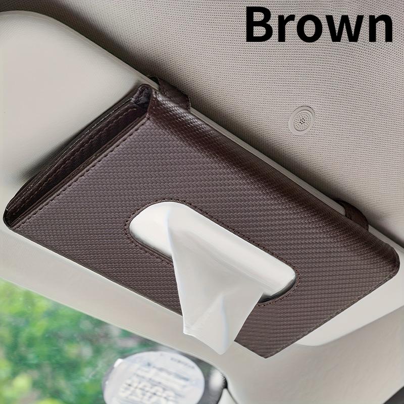 

1PC Car Tissue Holder,Sun Visor Napkin Box,Comes with tissue paper.Suitable for All Vehicle Models,car accessories,tissue holder коричневий