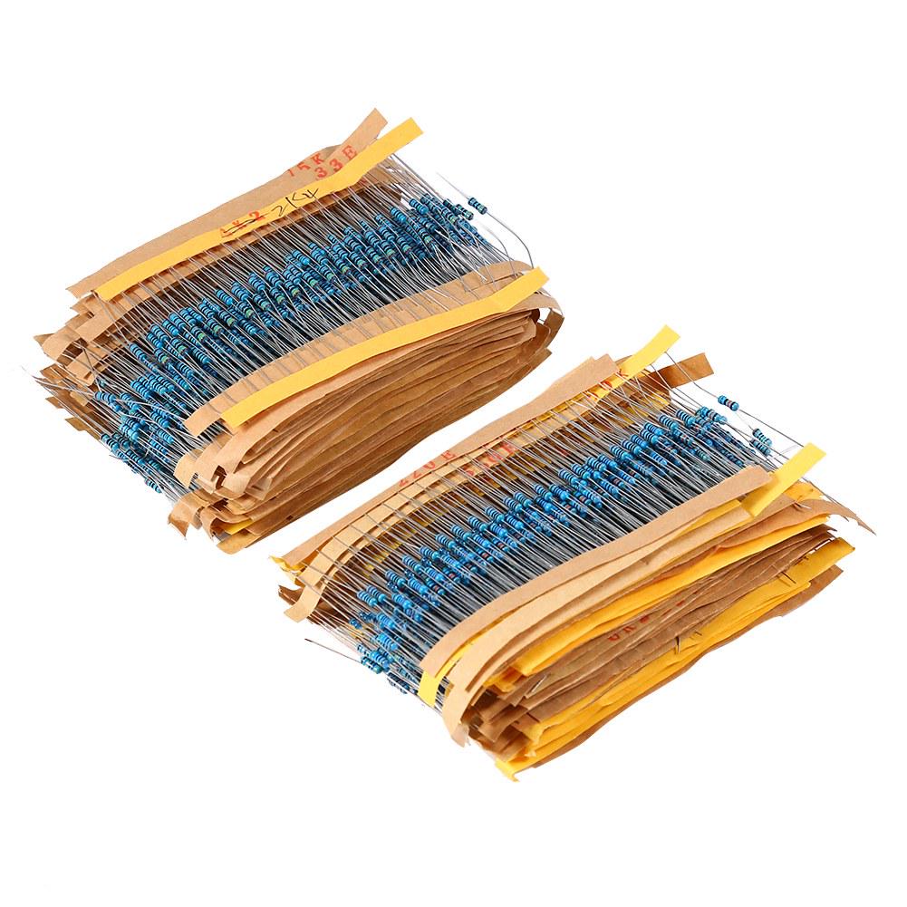 

2600pcs 0.25W 130 Types Metal Film Resistors Resistance Component Assortment Kit Set