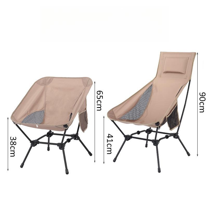 Oxford Fabric High Carbon Steel Folding High Back Moon Space Chair Outdoor Camping Table Set Reclining Seat For Beach Daily