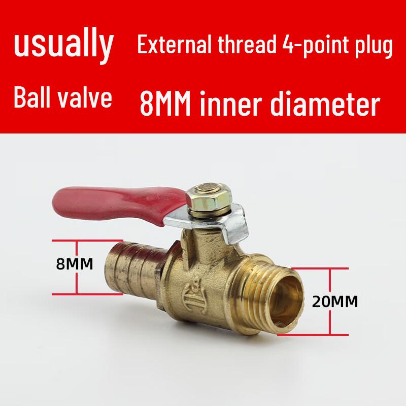 Conzeron Red Handle Brass Mini Ball Valve