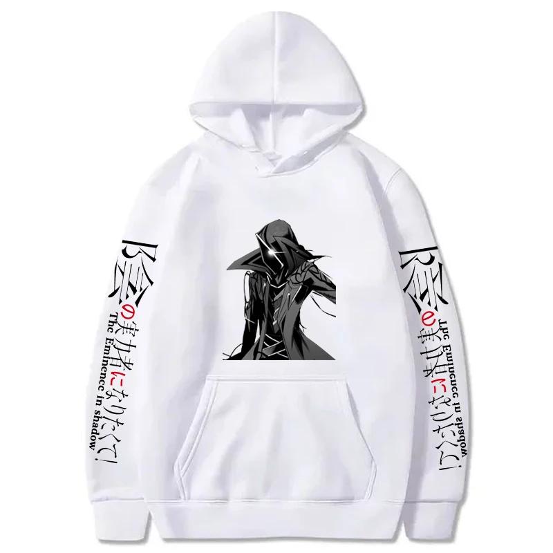 Anime The Eminence In Shadow Printed Hooded Men Casual Harajuku Streetwear Long Sleeve Fleece Autumn Winter Sweatshirts