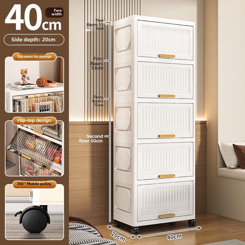 Household Folding Storage Cabinet Flip Large Capacity Bedroom Clothes Locker Multi-layer Installation-free