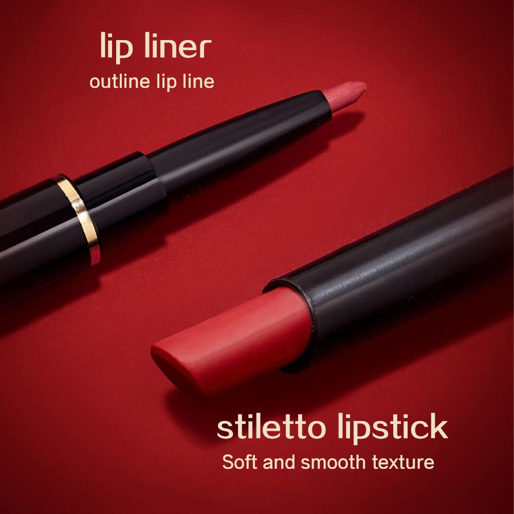 FOMIX Dual-ended Lipstick Silky Texture Matte Matte Finish Not Easy To Stain Outline The Lip Shape Lip Liner