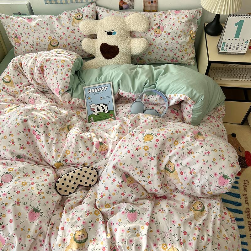 New Soft Skin-friendly Bedding Set Comfortable Breathable Duvet Cover Set with Sheet Single Double Quilt Cover and Pillowcases