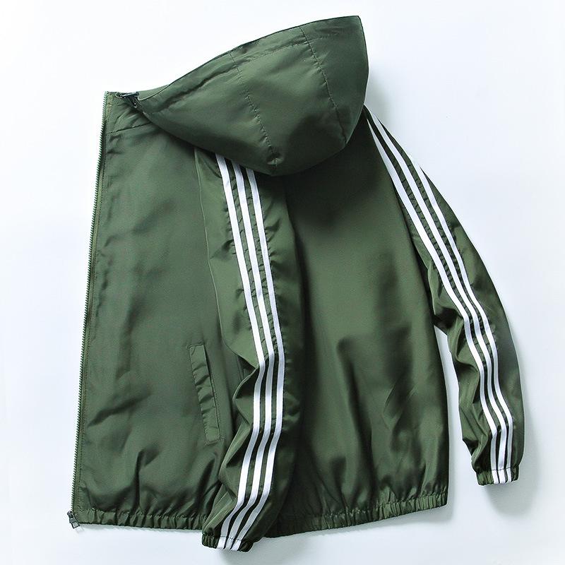 Men's Hooded Sport Jacket - Casual, Lightweight Spring/Autumn Outerwear for Teen Students