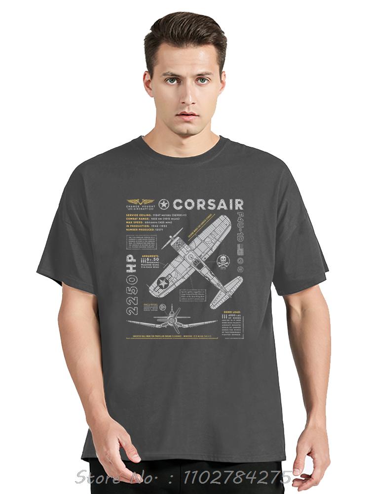 Mens Clothing F4U Corsair Classic Oversized T-shirt Custom Funny Fitness T Shirt Hip Hop Streetwear Casual Fashion Cotton Tshirt