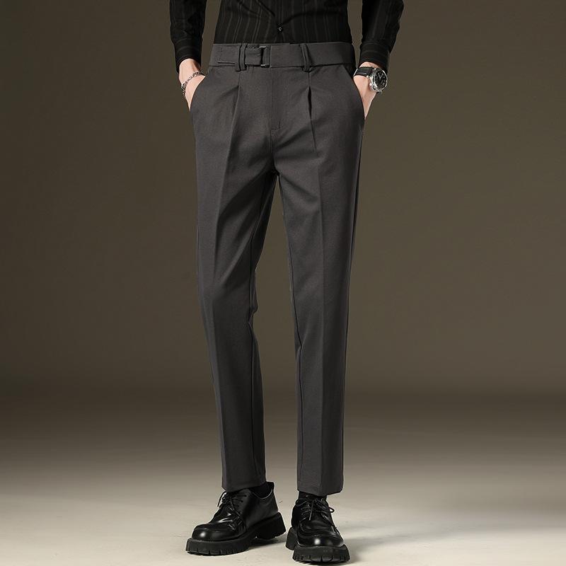 Light luxury men's casual small trousers autumn new elastic elastic waist young men's trousers