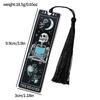 Colorful Skeleton The Reader Stainless Steel Tassel Bookmark, a Birthday and Christmas Reading Gift for Book Fans, Lovers, and F
