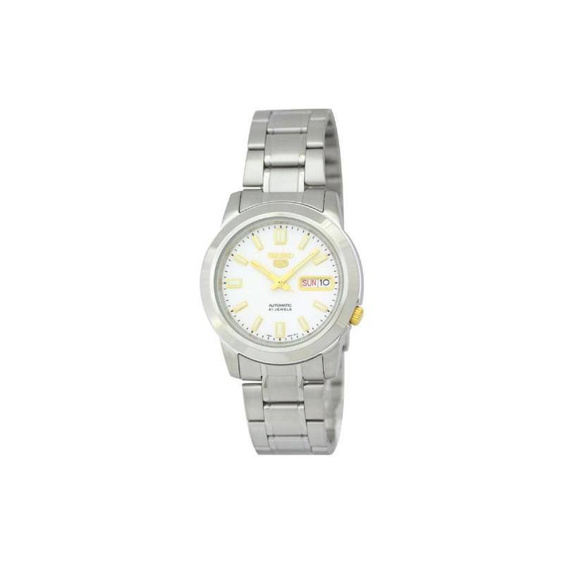 SEIKO waterproof Quartz Steel Strap 39mm men s watch white dial SNKK07K1 серебряный