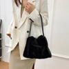 Women Fluffy Shoulder Bag Top-handle Bag Fashi Female Autumn Winter Handbag Soft Plush Versatile Shopping Tote