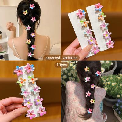 10 bunte zufällige süße florale Haarspangen, geeignet für den täglichen Gebrauch als Haarschmuck