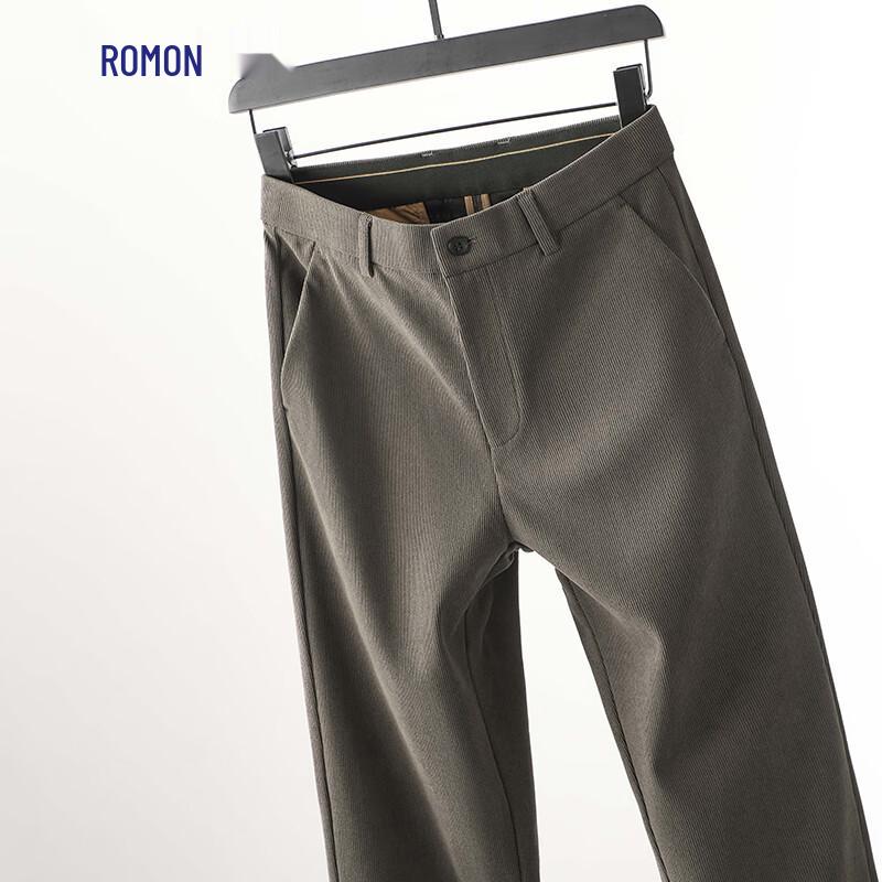 Luomeng Men s Corduroy Thick Straight-Leg Casual Pants 30