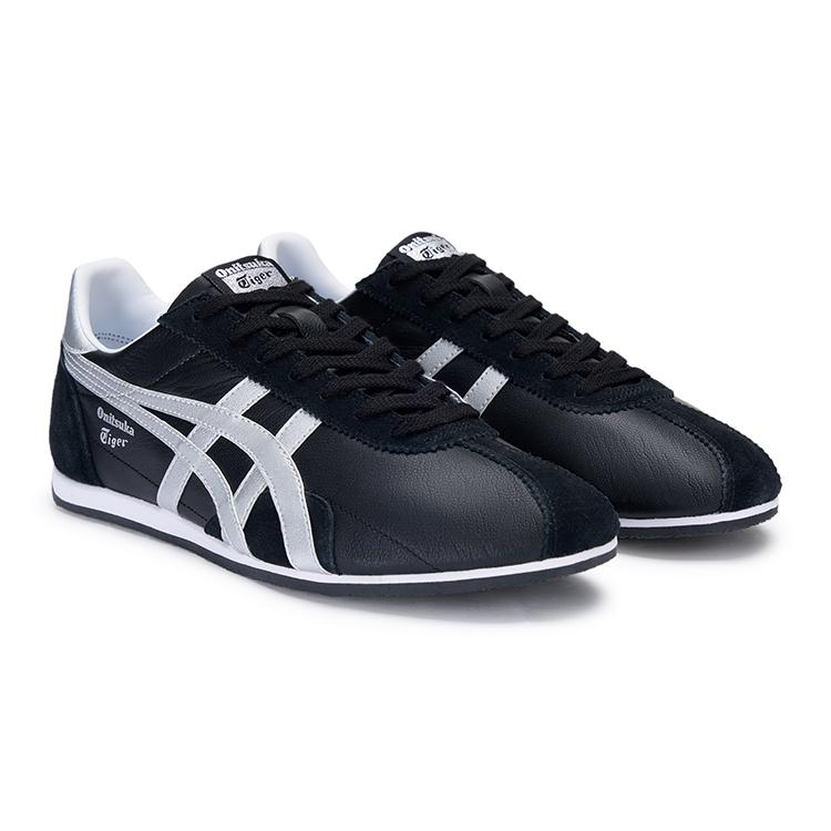 ONITSUKA TIGER Runspark Round Toe Comfortable Slip Resistant Durable Low Top Casual Shoes Unisex Sneaker Black Silver 1183B480-002