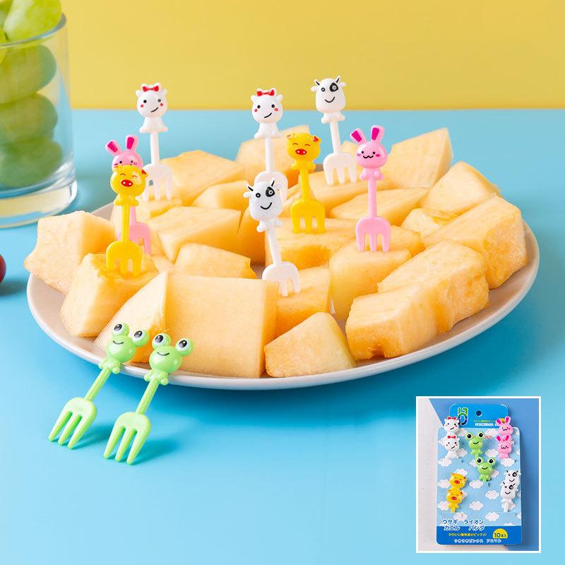6/10pcs/set Animal Food Fruit Picks Forks Bento Lunch Box Decor Accessory For Kids Toothpick Lunches Party Decor